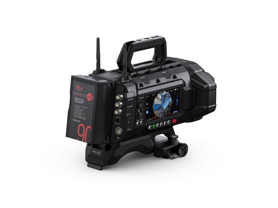 The Blackmagic URSA Cine Immersive camera as view from the back.