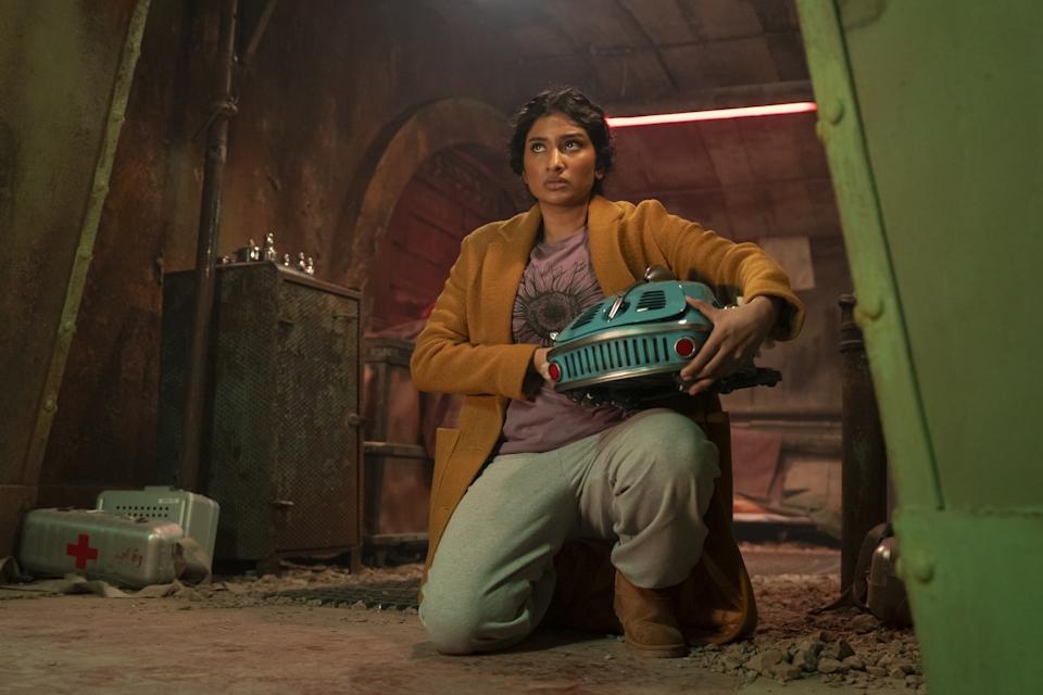 Belinda Chandra and a(nother) robot.