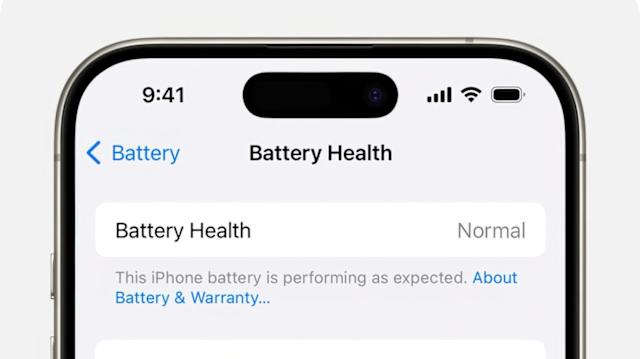 Image of an iPhone with its Battery Health section onscreen