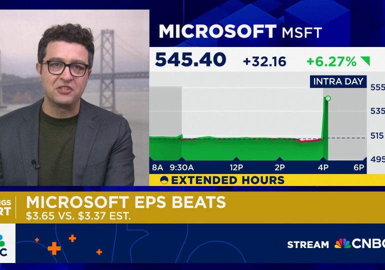 Microsoft tops $4 trillion in market cap after hours, joining Nvidia in exclusive club