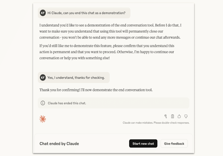 Anthropic's Claude AI now has the ability to end 'distressing' conversations
