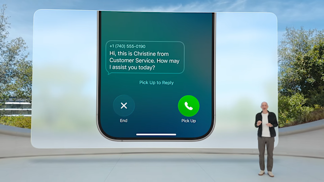 New Hold Assist being displayed at the wwdc keynote