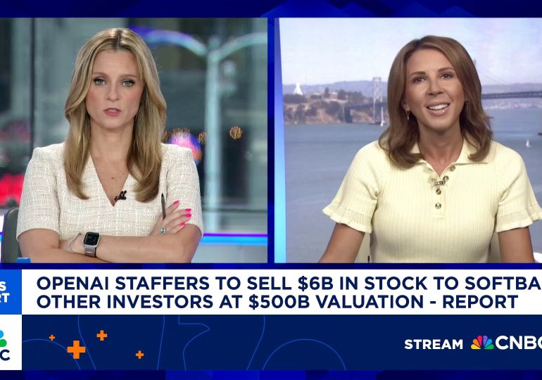 OpenAI in talks to sell around $6 billion in stock at roughly $500 billion valuation