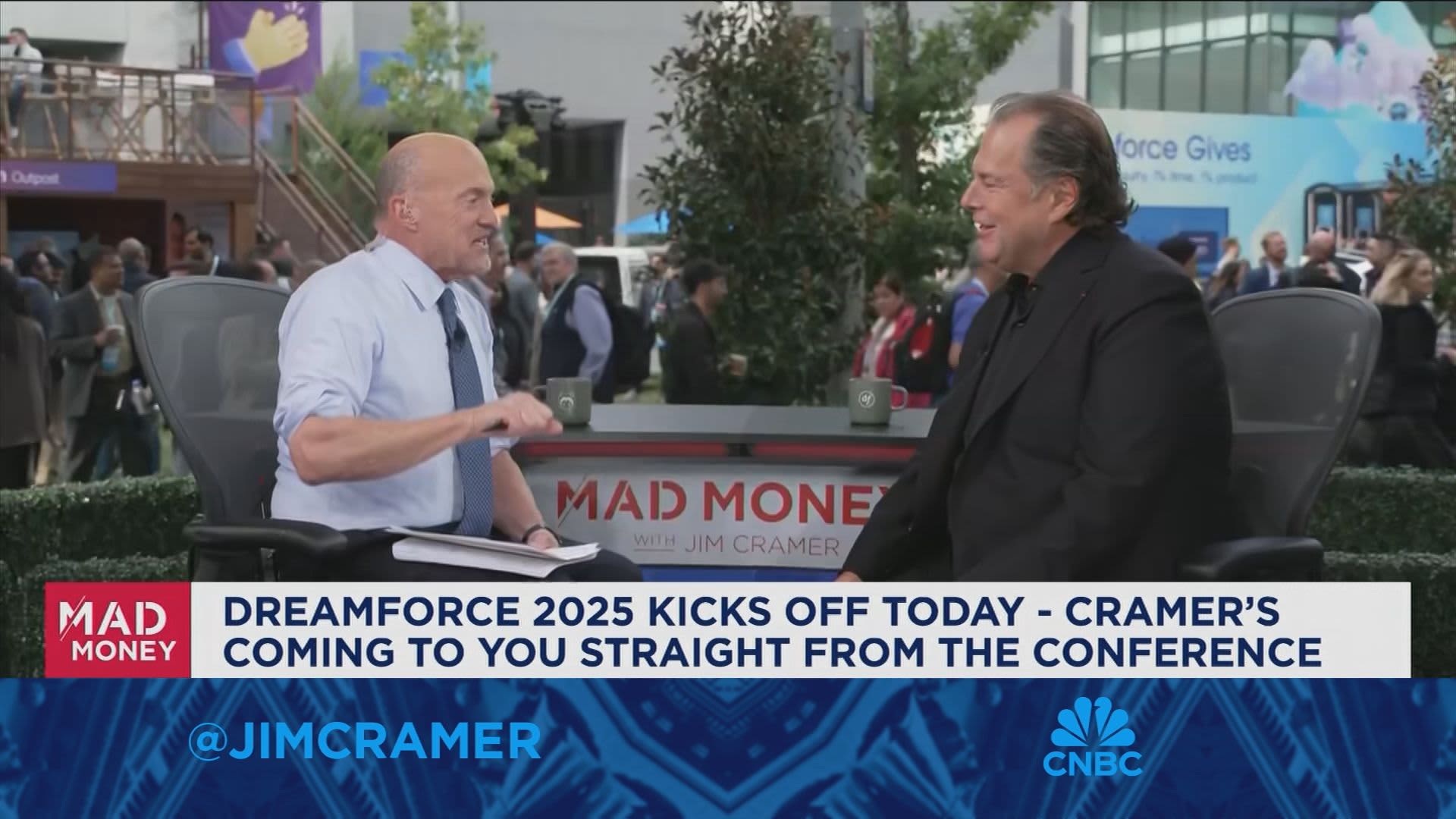 Salesforce CEO Marc Benioff sits down with Jim Cramer at Dreamforce 2025