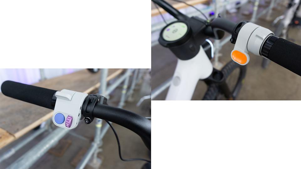 Customizable controls on the left side fo the handlebar and a throttle on the right.
