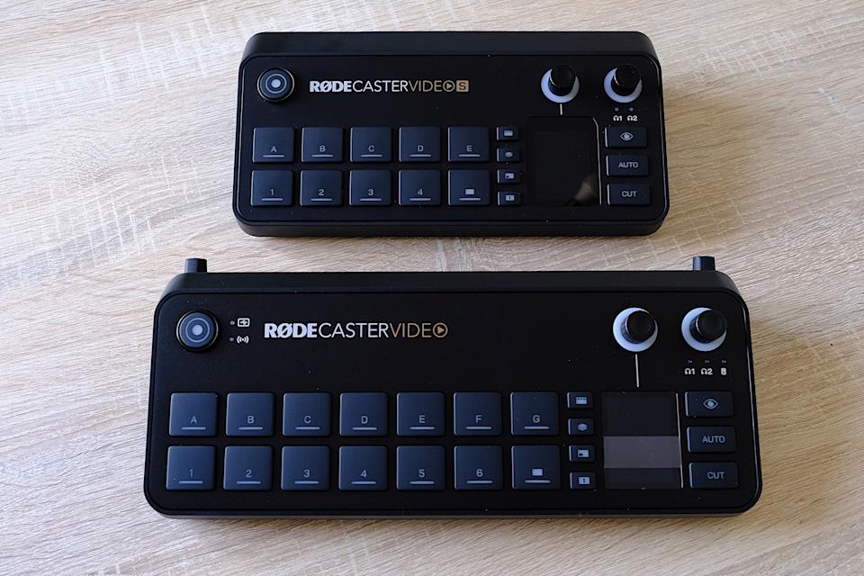 The Rodecaster Video S (top) vs. The Rodecaster Video (bottom)