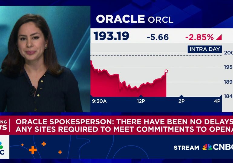 Oracle says there have been 'no delays' in OpenAI arrangement after stock slide