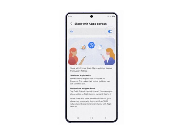 Samsung's Galaxy S26 will get Apple AirDrop support starting today
