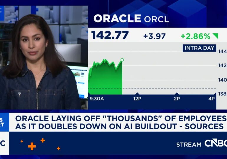 Oracle jumps for a second day, Bloom Energy soars 20% on AI data center power deal