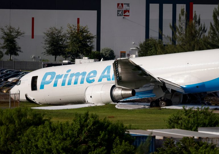 Crashed Amazon cargo jet struck two vehicles, ended up 1,300 feet past runway, NTSB says